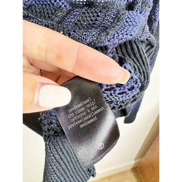 Rag & Bone Blue Black Striped Knit Long Sleeve Sweater Top Small - Picture 6 of 6